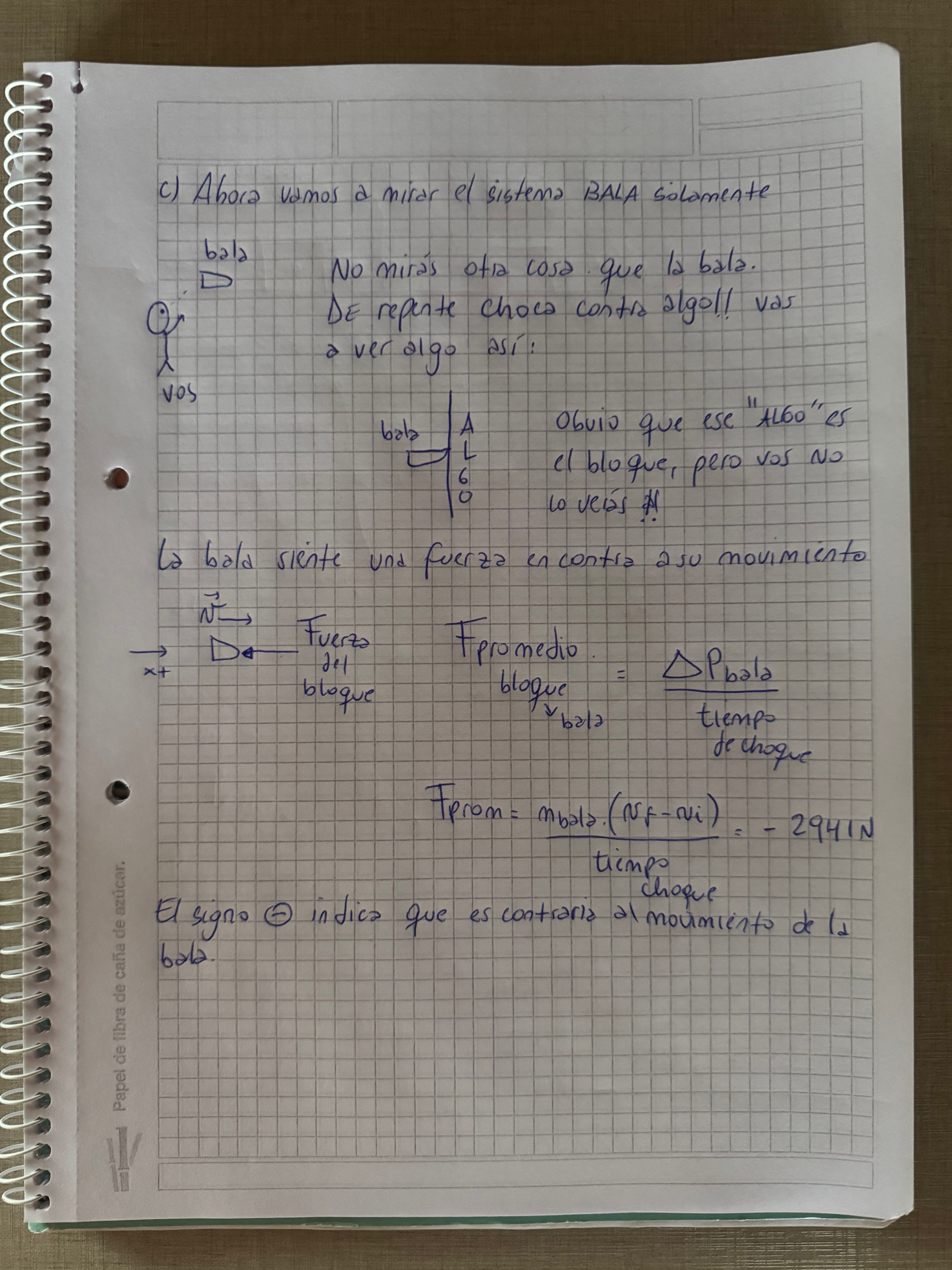 resolucion de ejercicio de cantidad de movimiento