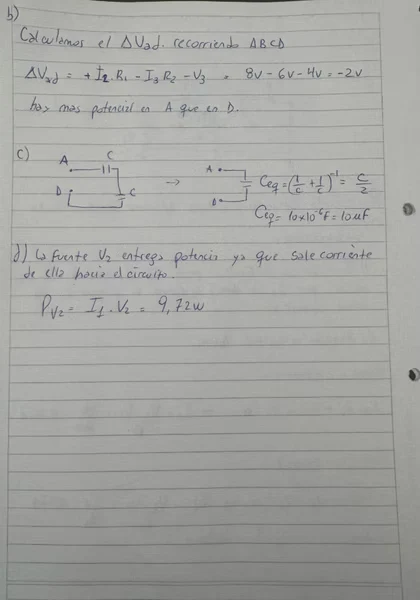 Hoja 2 de Parcial resuelto de Circuitos CC RC